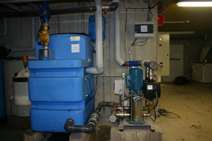 installation complete de récupération d'eau de pluie